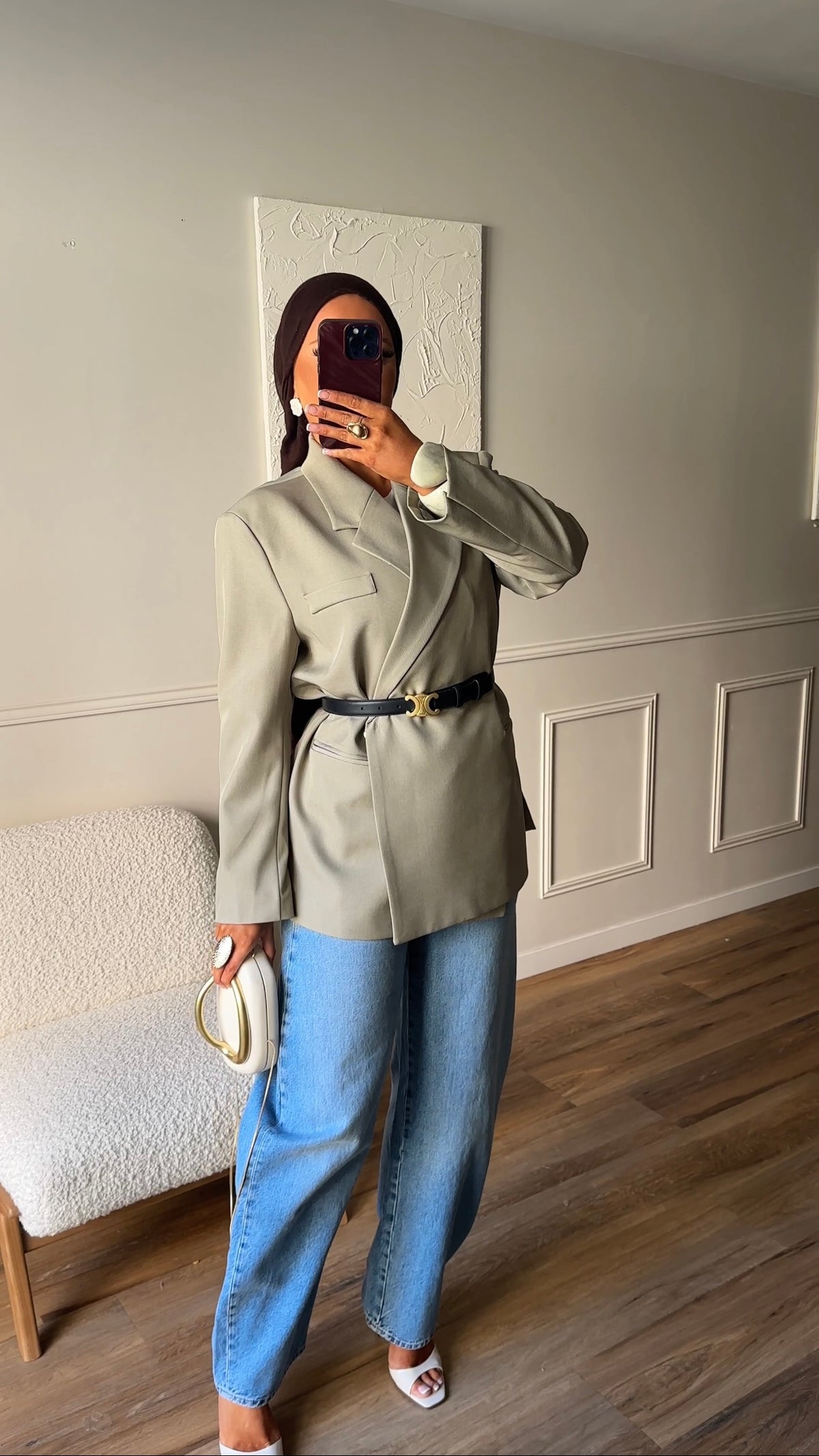 [GAMME PREMIUM] Blazer oversize cache cœur | Tilleul