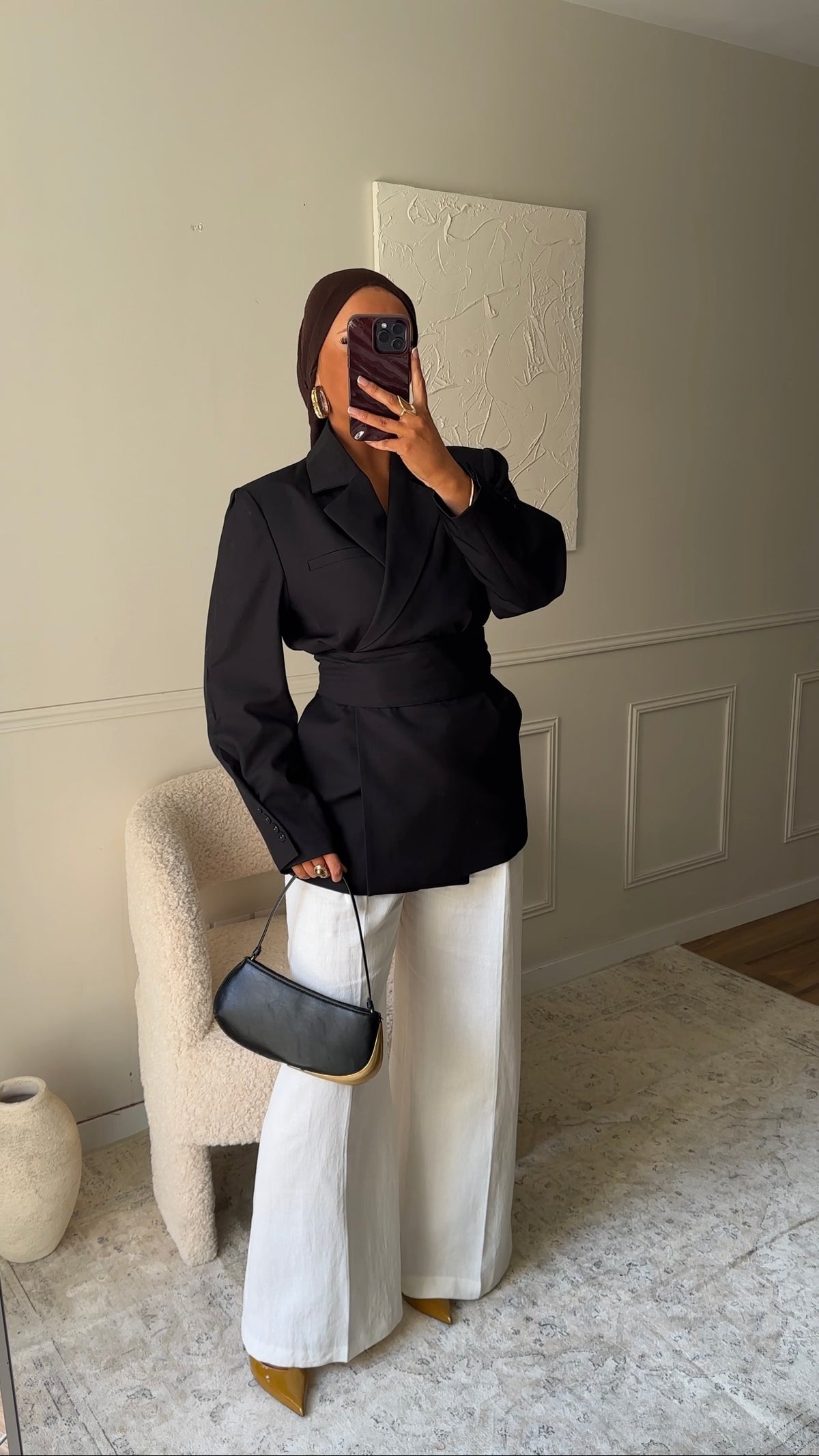 [GAMME PREMIUM] Blazer OJYRA à ceinture | Noir