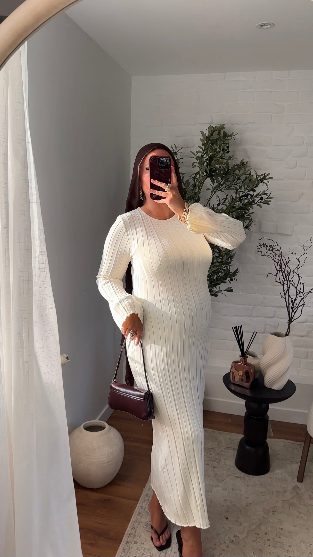 Robe pull en maille ultra douce en coton | Écru