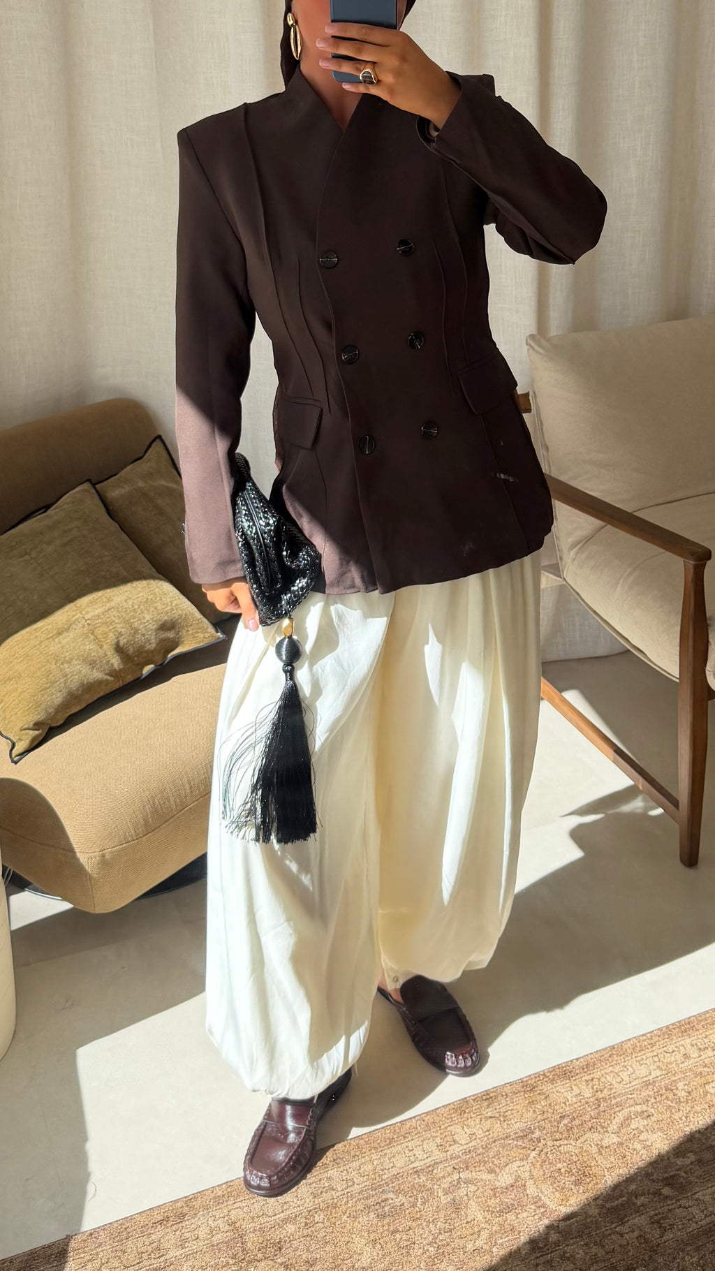 Blazer cintré à boutons | Marron