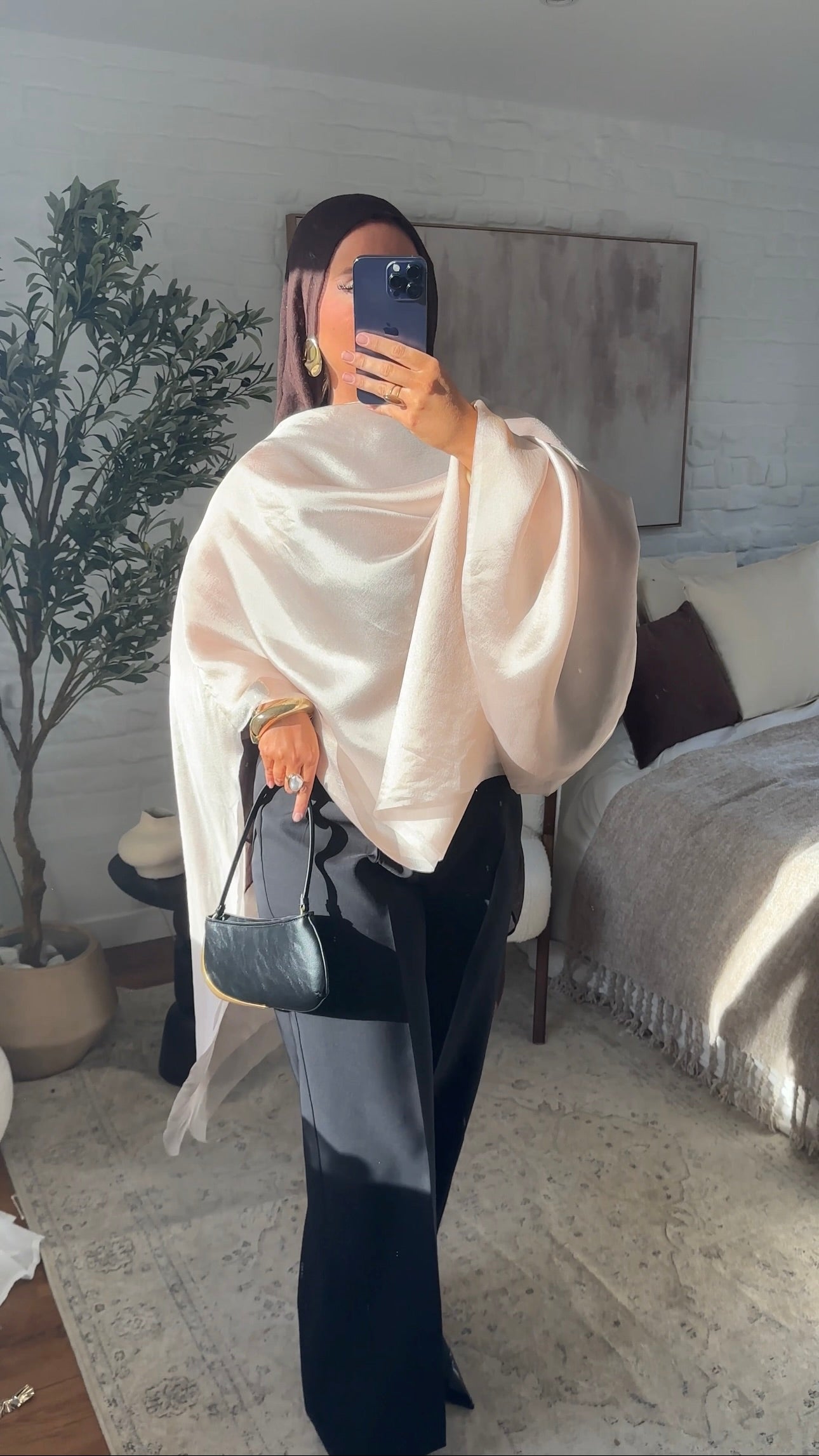 [CRÉATION] Cape oversize double matière | Rose pâle