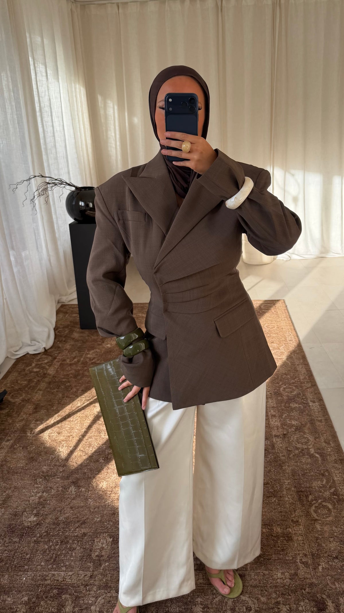 [GAMME PREMIUM] Blazer épais cintré ÉLINE | Marron