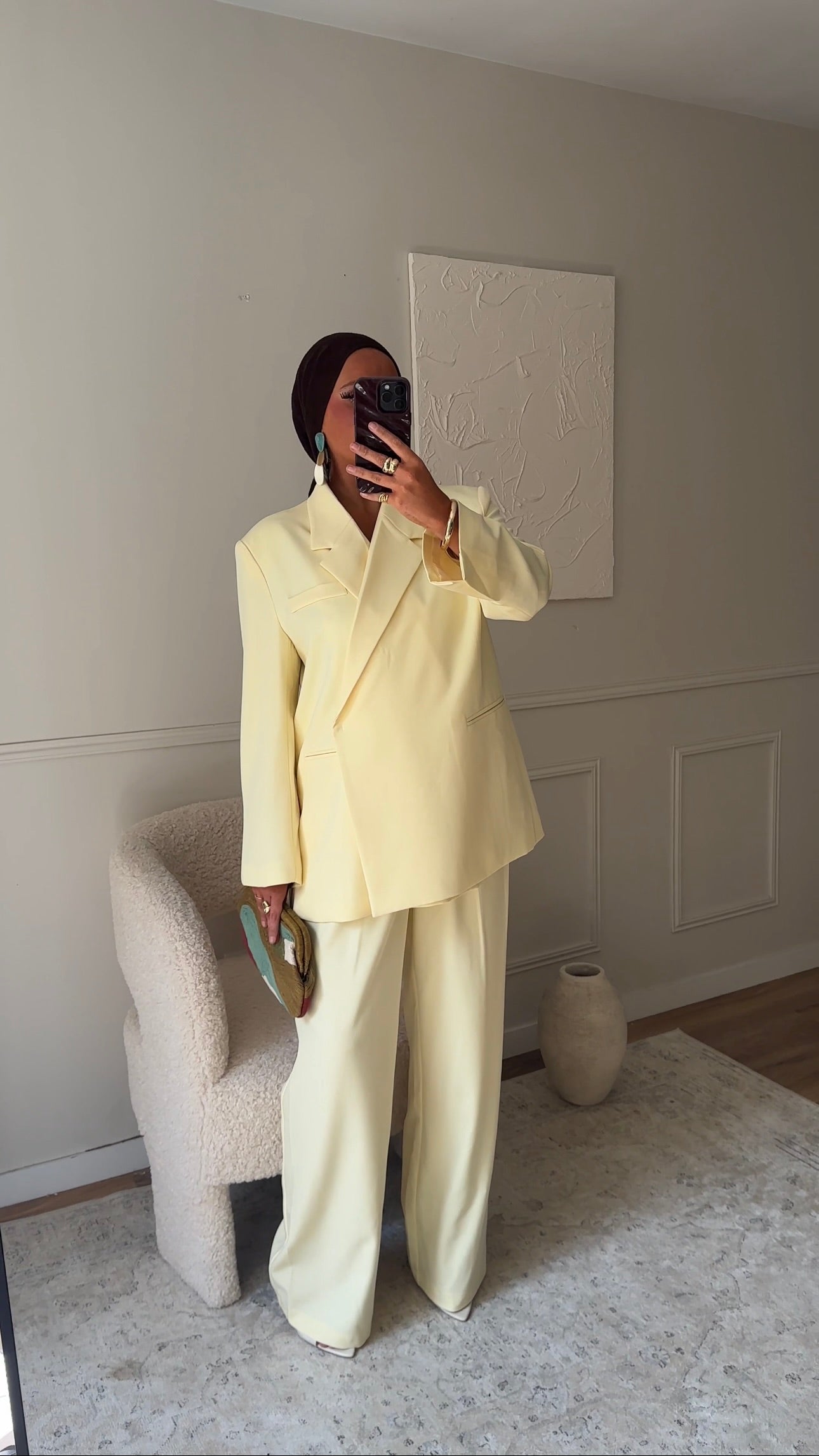 [GAMME PREMIUM] Blazer cache cœur oversize | Jaune