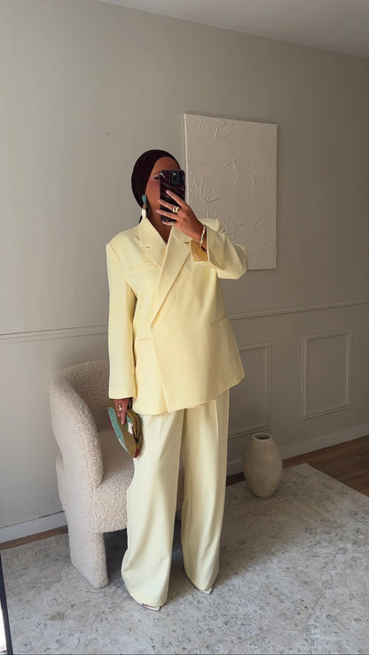 [GAMME PREMIUM] Blazer cache cœur oversize | Jaune