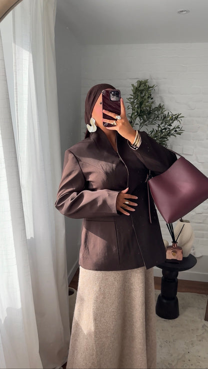 [CRÉATION] Blazer ultra cintré épais | Marron