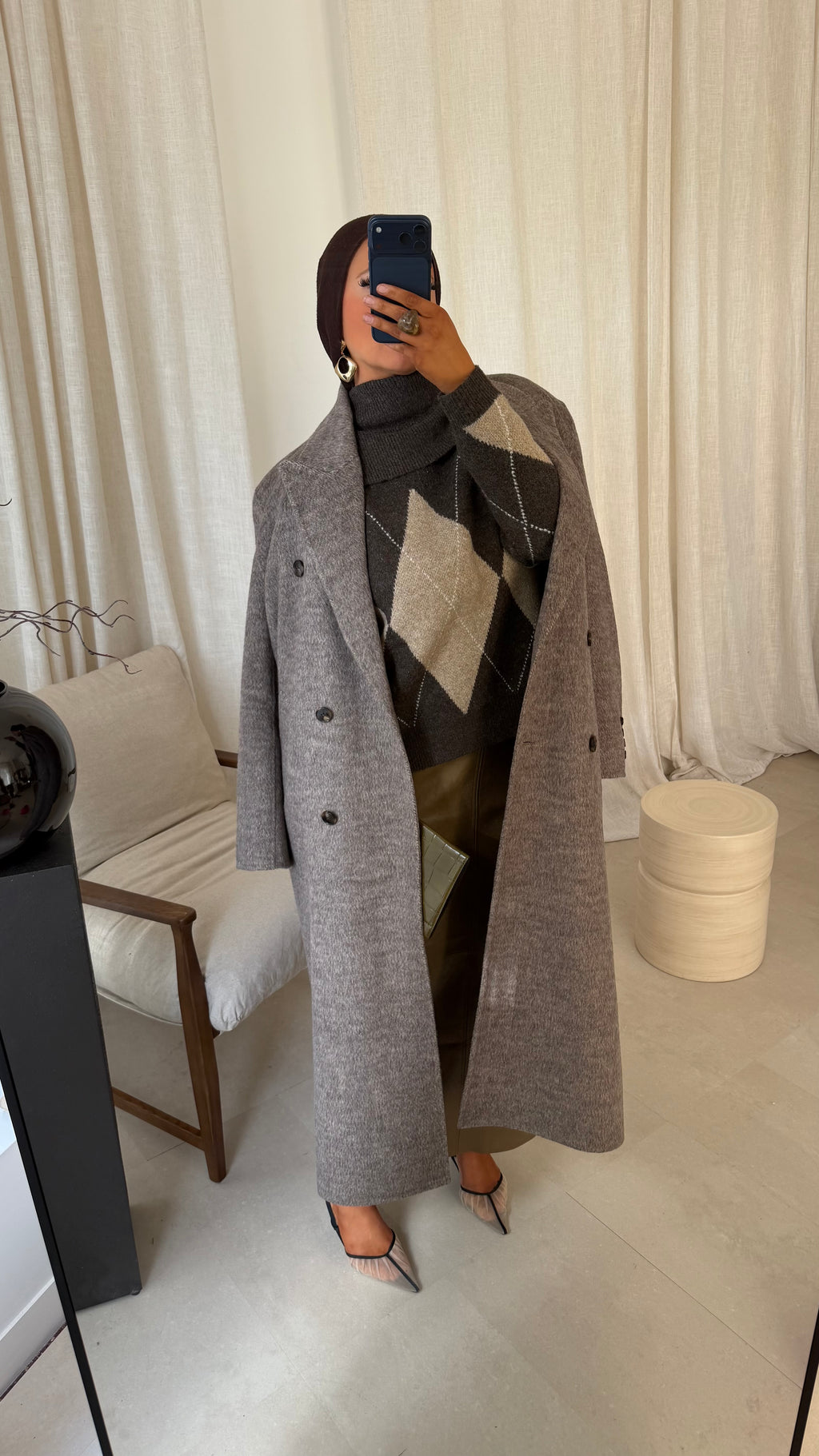 [GAMME LUXE] Manteau ultra long et chaud en laine véritable | Taupe