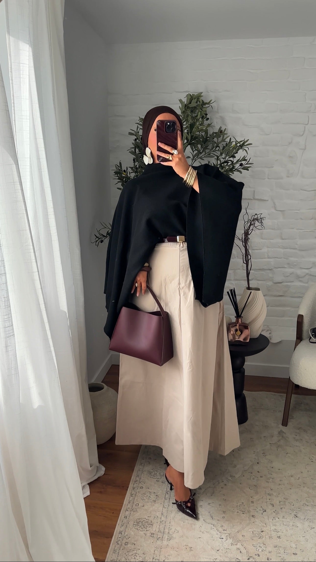 Cape en maille ultra douce | Noir