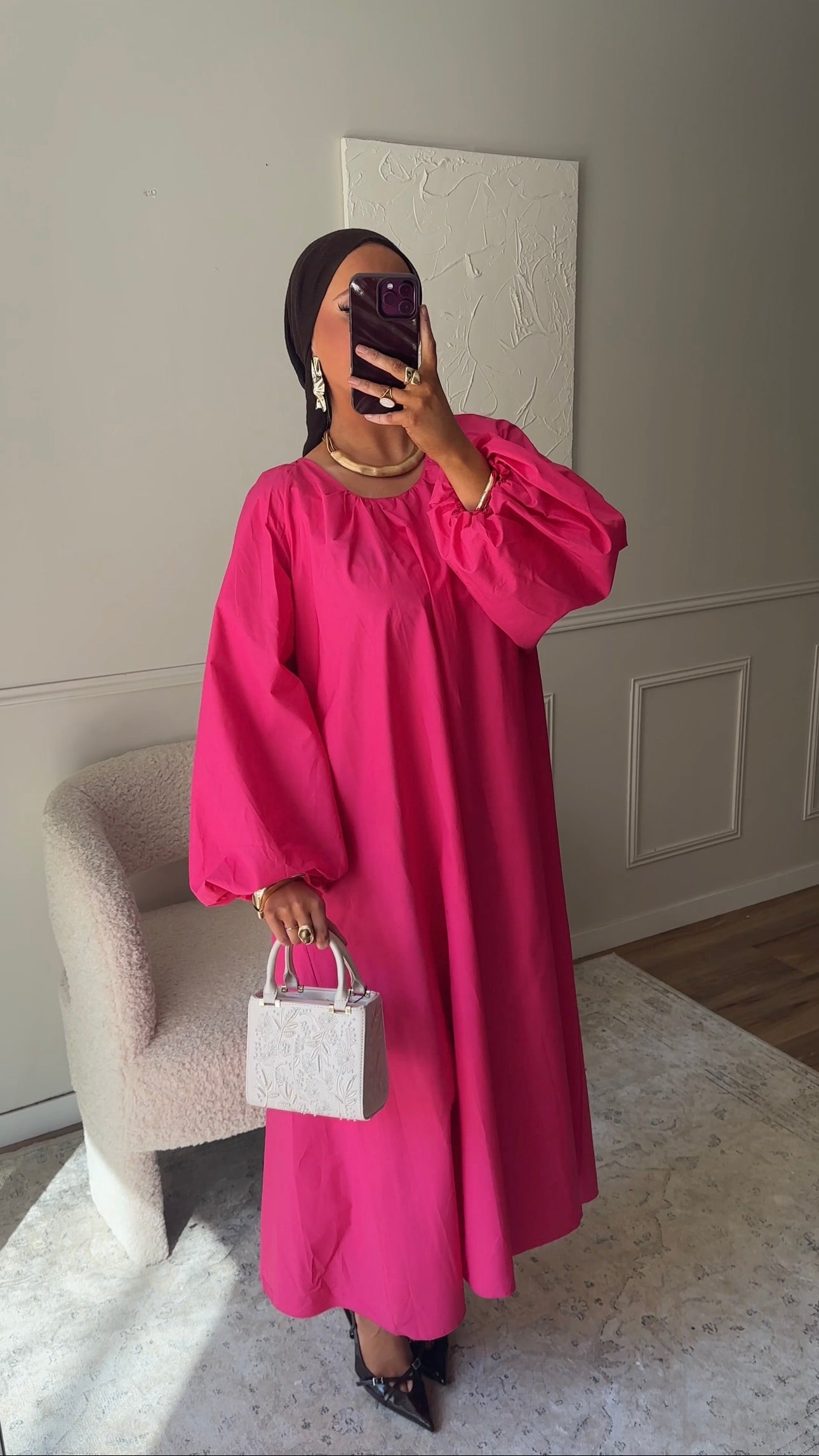 Robe ultra longue en popeline OYAMAZ | BLEU MARINE
