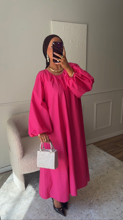 Robe ultra longue en popeline OYAMAZ | BLEU MARINE